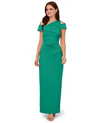 Adrianna Papell Women's Asymmetrical Ruched Gown