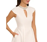 Adrianna Papell Women's Keyhole Mikado Midi Dress