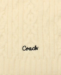 Coach Women's Embroidered Cable-Knit Muffler Scarf