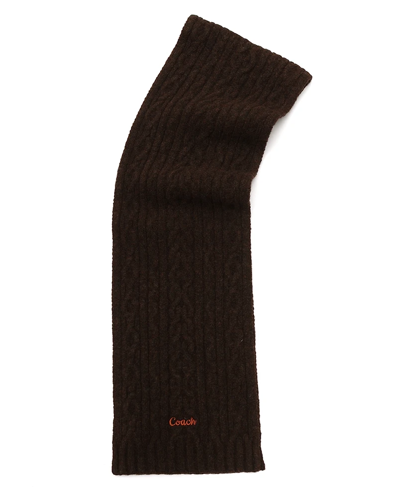 Coach Women's Embroidered Cable-Knit Muffler Scarf