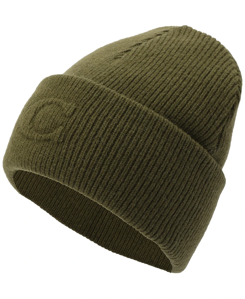Coach Women's Embossed C-Knit Beanie Hat