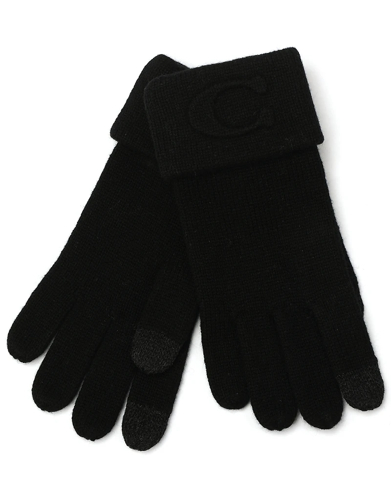 Coach Women's Embossed C Knit Gloves