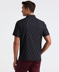 Perry Ellis Men's Short Sleeve Cube Geo Jacquard Shirt