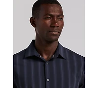Perry Ellis Men's Long Sleeve Ombre Yarn-Dyed Stripe Shirt