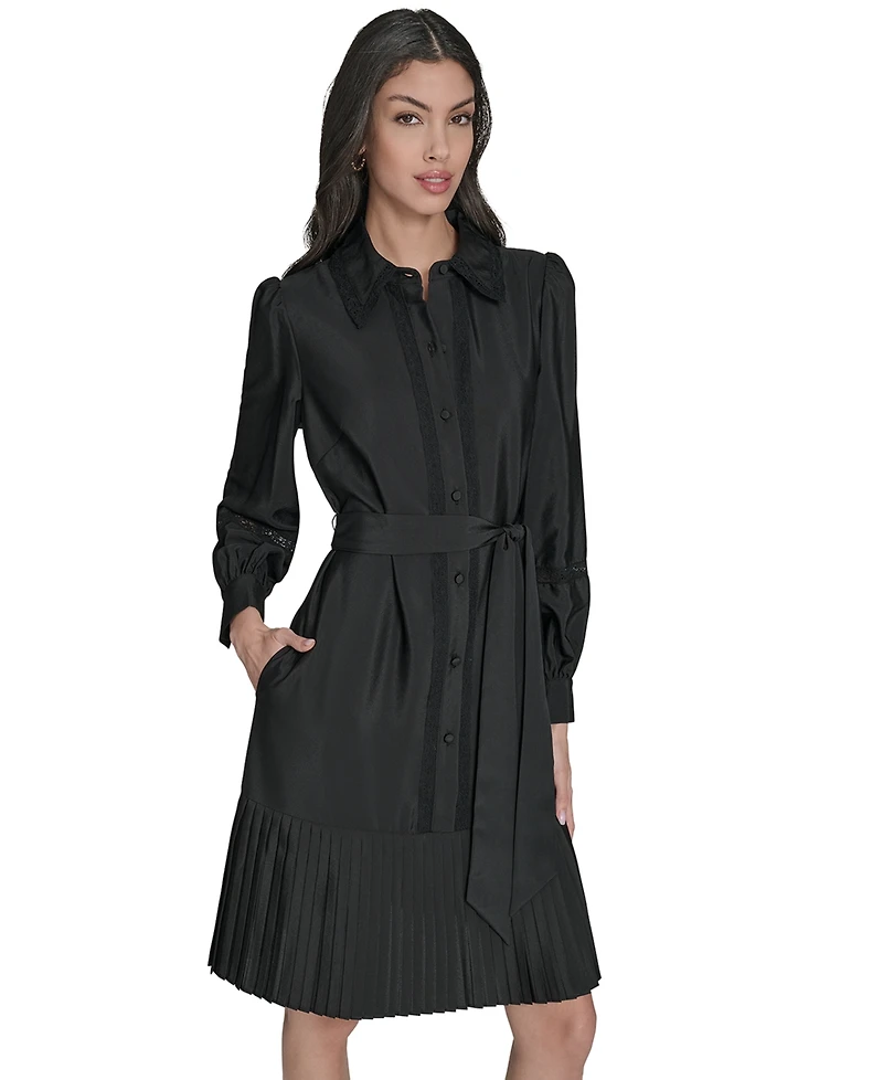 Eliza J Women's Pleated Shirt Dress