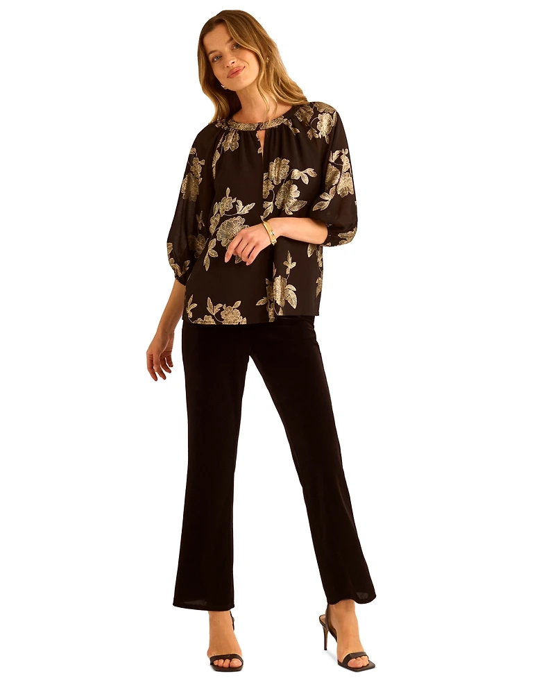 Sam & Jess Women's Printed Puff Sleeve Top