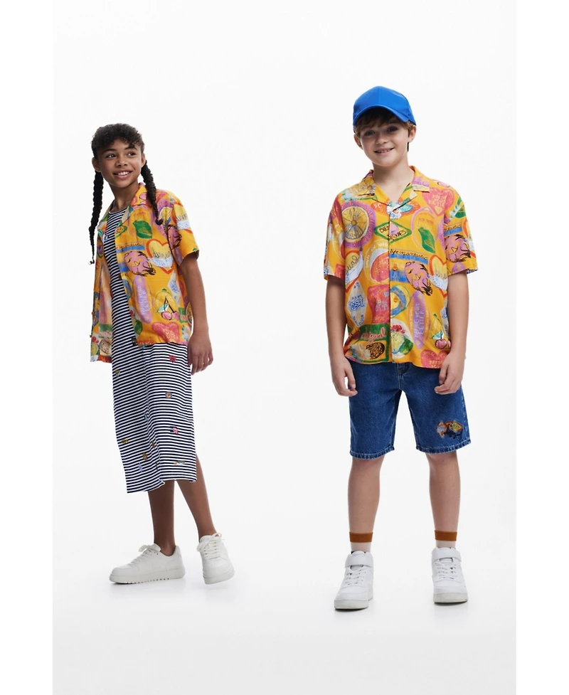 Desigual Boys's Short-sleeve shirt with stamps