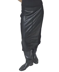 Central Park West Women's Milan Leather Combo Skirt