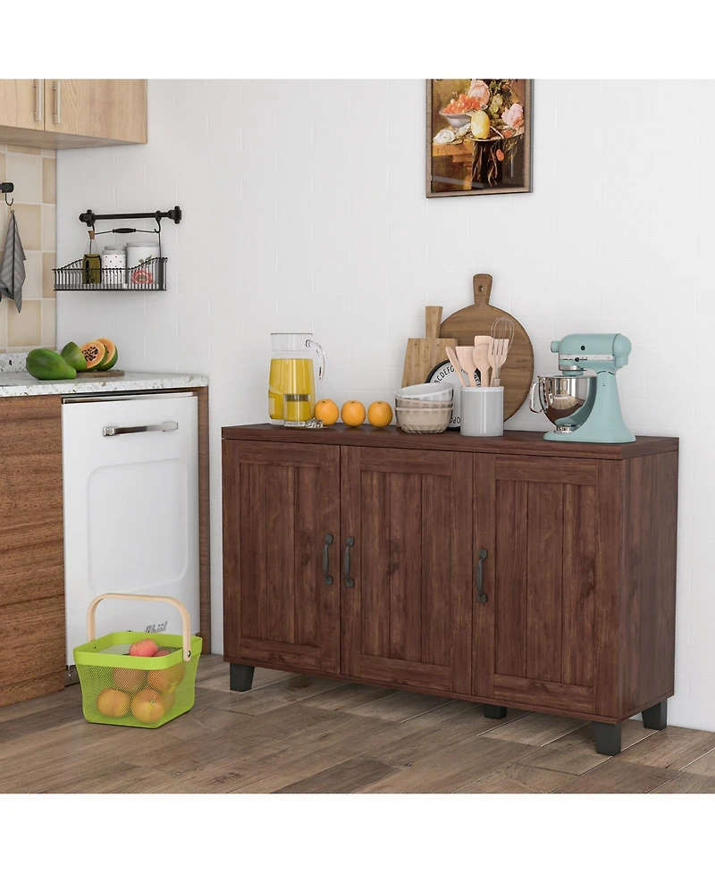 Volenca 3-Door Buffet Sideboard with Adjustable Shelves and Anti-Tipping Kits