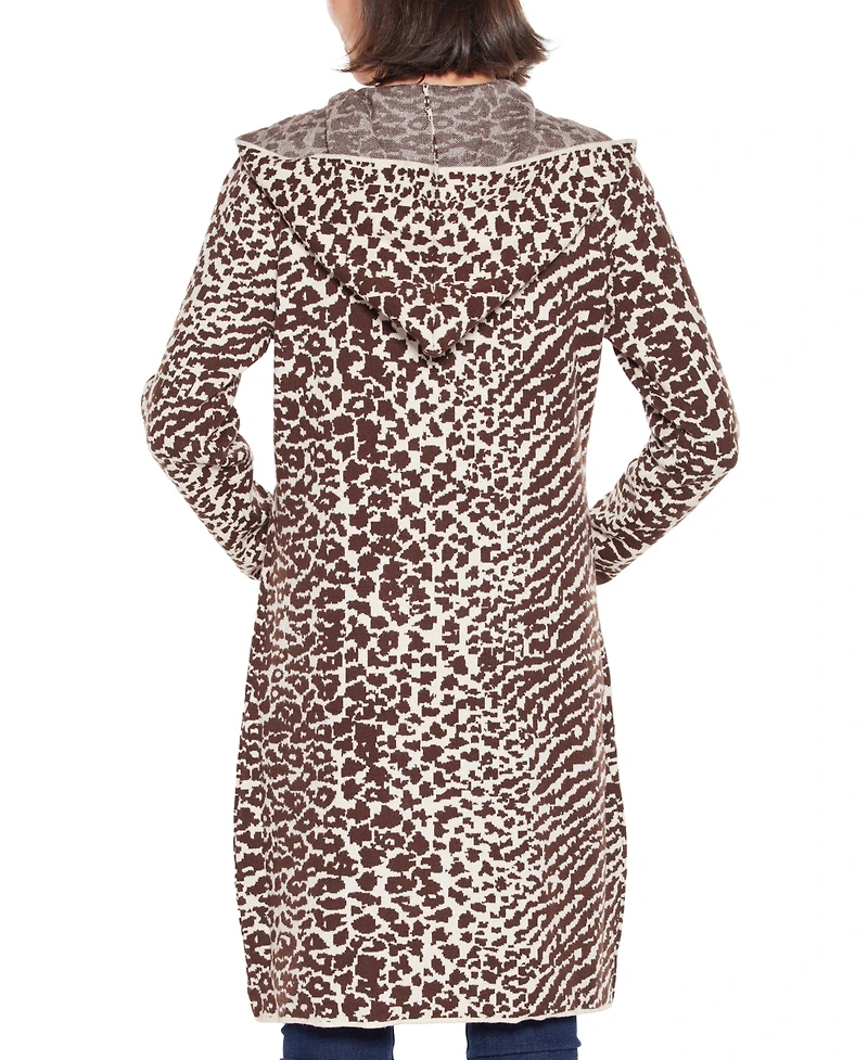 Belldini Women's Urban Safari Hooded Coatigan Sweater