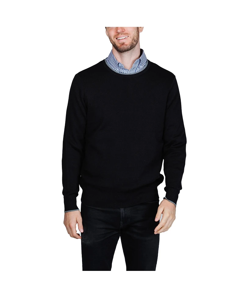 Tailorbyrd Men's Fine Knit Crew Neck Sweater
