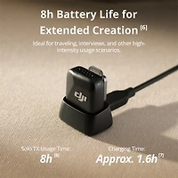 Dji Mic Mini Clip-On Transmitter with Built-In Microphone, Infinity Black