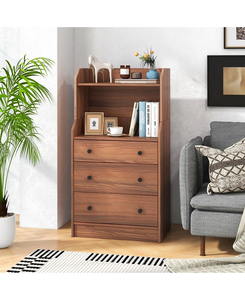 Volenca Modern Storage Dresser with Anti-toppling Device-White