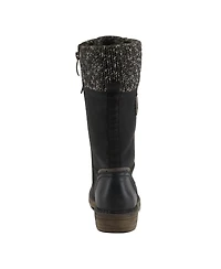 Spring Step Yosemite Water-Resistant Winter Boots with Sweater Trim and Lace-Up Detail