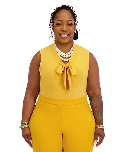 Kasper Women's Sleeveless Tie-Neck Top