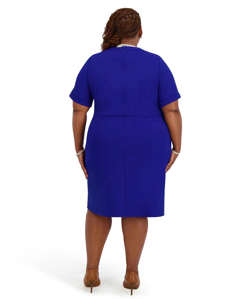 Kasper Women's Short Sleeve Crewneck Dress
