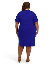 Kasper Women's Short Sleeve Crewneck Dress