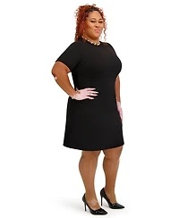 Kasper Women's Short Sleeve Crewneck Dress