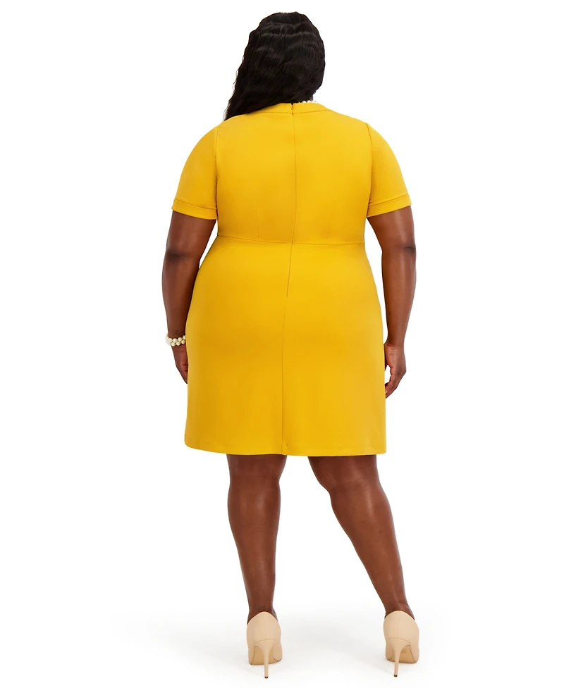 Kasper Women's Short Sleeve Crewneck Dress