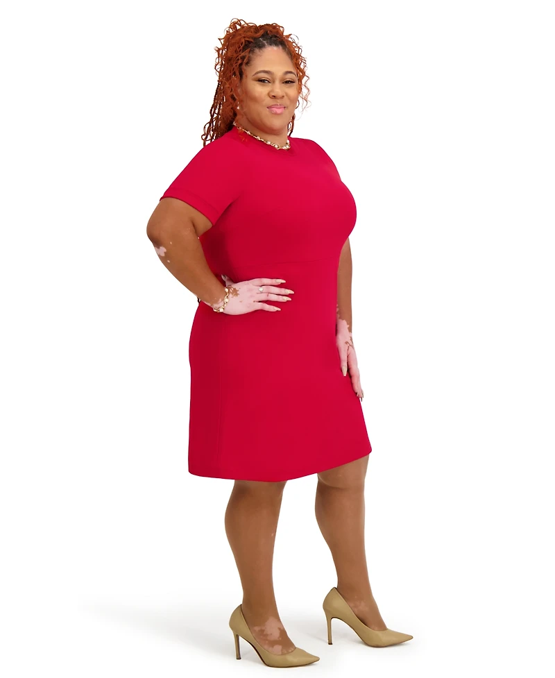 Kasper Women's Short Sleeve Crewneck Dress