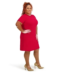 Kasper Women's Short Sleeve Crewneck Dress