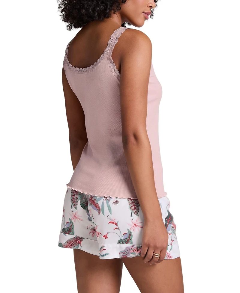 Hunkemoller Women's Cami Rib Lace