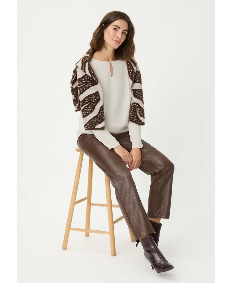 Olsen Women's Mixed Media Blouse