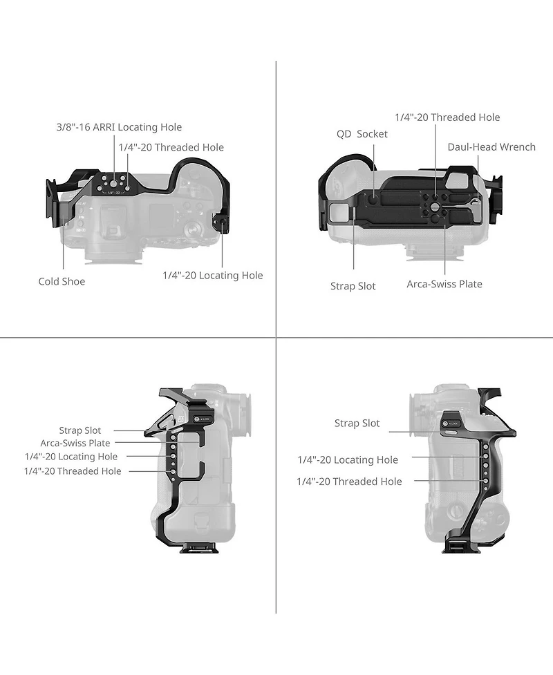 SmallRig Full Camera Cage for Canon Eos R1, Black