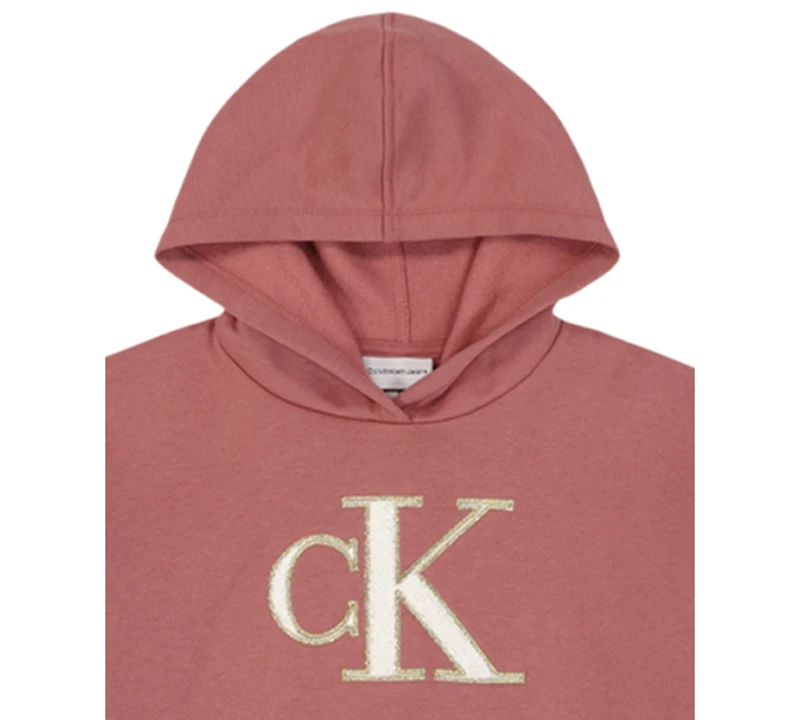 Calvin Klein Baby Girls 2-Piece Fleece Monogram Hoodie and Joggers Set