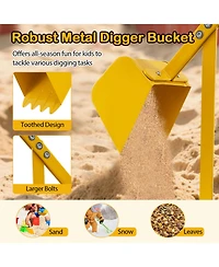 Gymax Kids Ride on Sand Digger w/ 360° Rotatable Seat Flexible Shovel for Dirt Snow