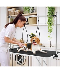 Ecooso Foldable Dog Grooming Table with Height Adjustable Arms