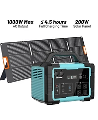 Mondawe 1800W Portable Power Station with 200W Foldable Solar Panel