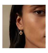 Satya Jewelry Strong Heart Garnet Drop Earrings