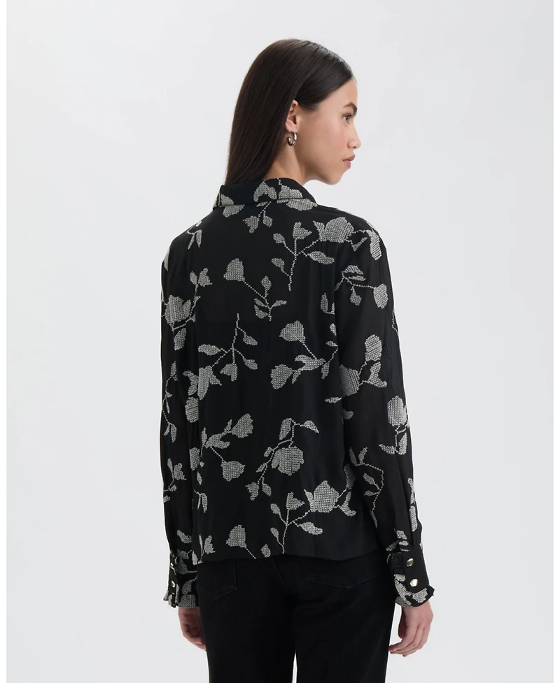 Nvlt Women's Cropped Broidery Shirt