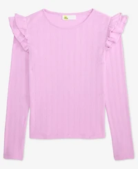 Epic Threads Little & Big Girls Ruffle Sleeve Pointelle Top, Macy's Exclusive