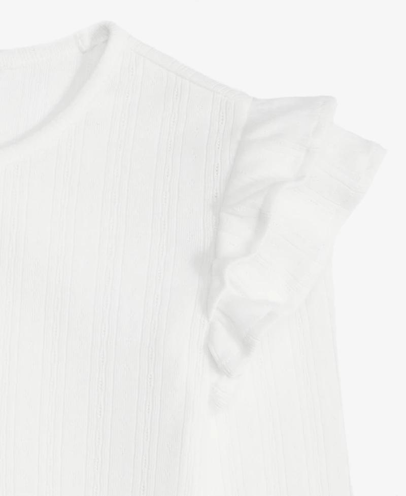 Epic Threads Little & Big Girls Ruffle Sleeve Pointelle Top, Macy's Exclusive