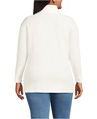 Lands' End Plus Long Sleeve Waffle Cowl Neck Tunic