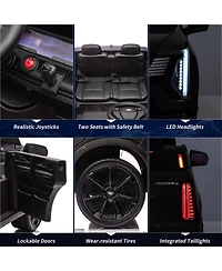 2 Seater Ride on Truck, 24V Licensed Cadillac Kids Car Electric Vehicles w/Remote Control, 3 Speeds, Led Lights