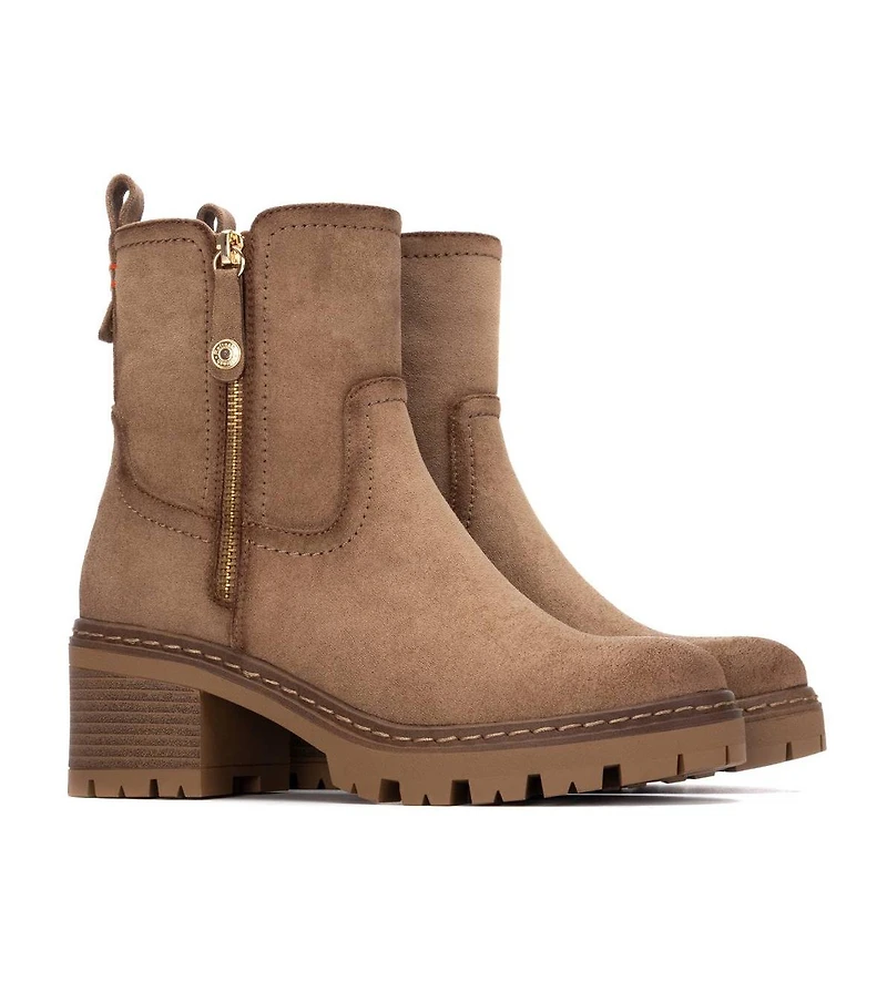 Women's Side Zipper Suede Booties Refresh Collection By Xti