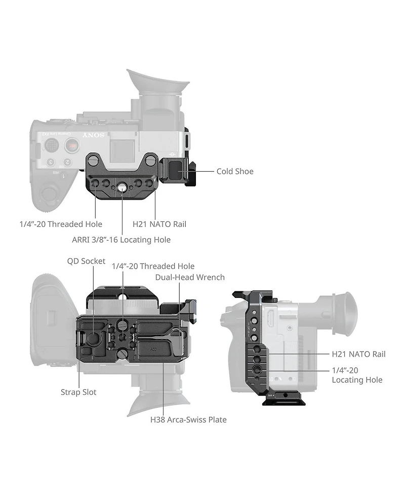 SmallRig Half Camera Cage for Sony FX2, Black