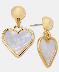 I.n.c. International Concepts Mother-of-Pearl Heart Drop Earrings, Macy's Exclusive