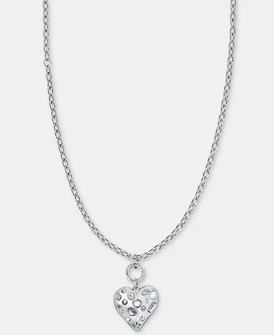I.n.c. International Concepts Crystal & Imitation Pearl Heart Pendant Necklace, 32" + 3" extender, Macy's Exclusive
