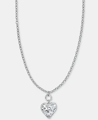 I.n.c. International Concepts Crystal & Imitation Pearl Heart Pendant Necklace, 32" + 3" extender, Macy's Exclusive