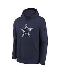 Nike Big Boys and Girls Navy Dallas Cowboys Sideline Club Fleece Hoodie