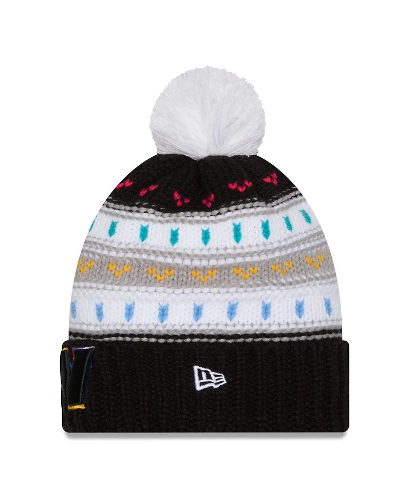 New Era Women's Black Washington Commanders 2025 Nfl Crucial Catch Cuffed Knit with Pom Hat
