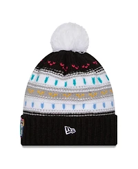 New Era Women's Black Las Vegas Raiders 2025 Nfl Crucial Catch Cuffed Knit with Pom Hat