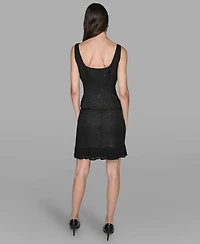 Karl Lagerfeld Paris Women's Novelty Button-Detail Top