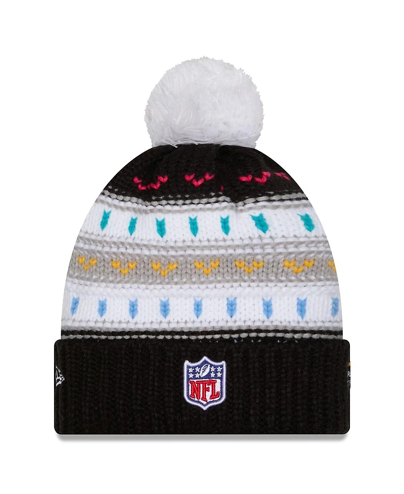New Era Women's Black Minnesota Vikings 2025 Nfl Crucial Catch Cuffed Knit with Pom Hat