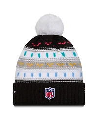 New Era Women's Black Minnesota Vikings 2025 Nfl Crucial Catch Cuffed Knit with Pom Hat