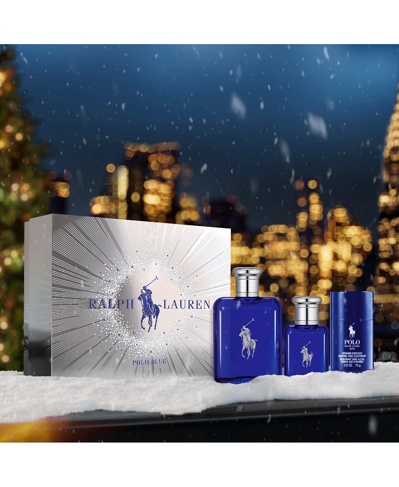 Ralph Lauren 3-Pc. Polo Blue Eau De Toilette Trio Fragrance Git Set